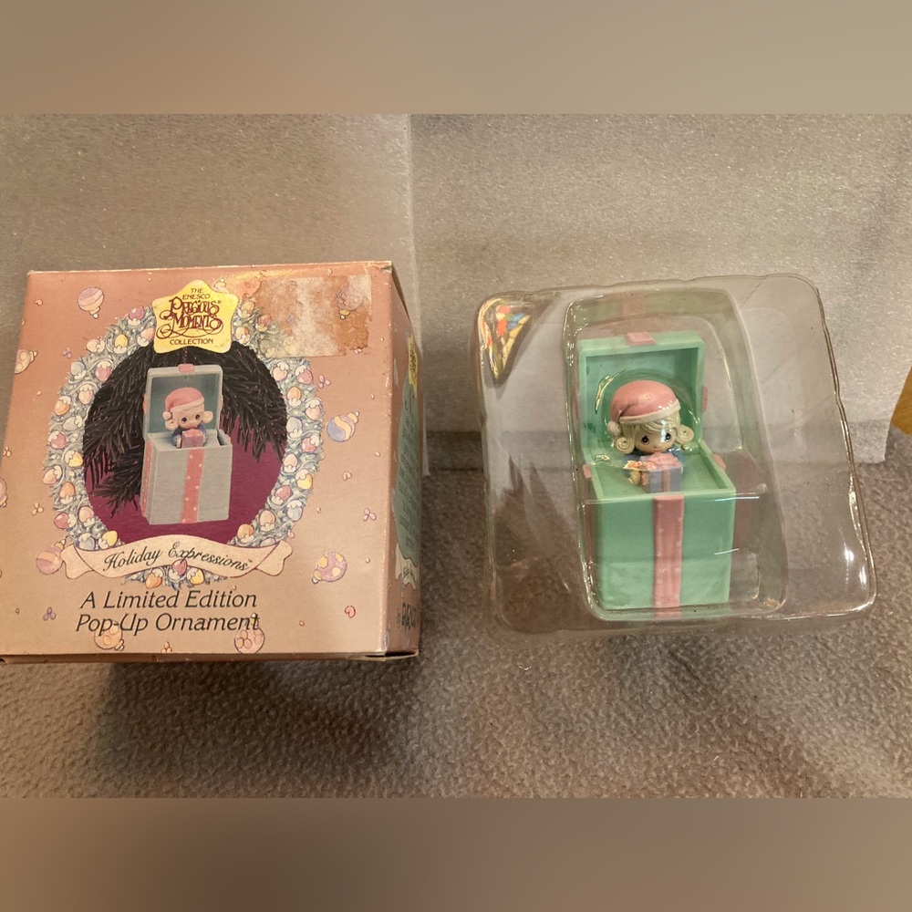 COPY - Vintage NIB Little Girl Pop Up Precious Moments Ornament